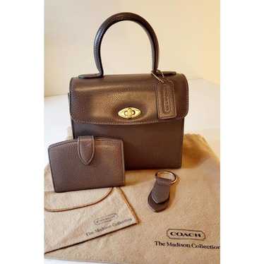 バッグ vintage coach old MADISON MINI Boston Coach Vintage Madison Mini Top Handle Rhinestone Satin Suede