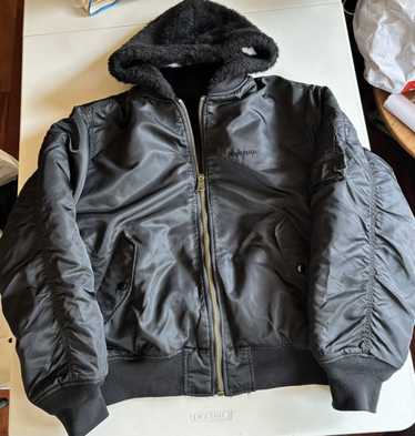 ADRER vintagemake PU reversible MA-1　S Supreme Reversible Checkered Ma-1 Bomber Jacket Olive… - Gem