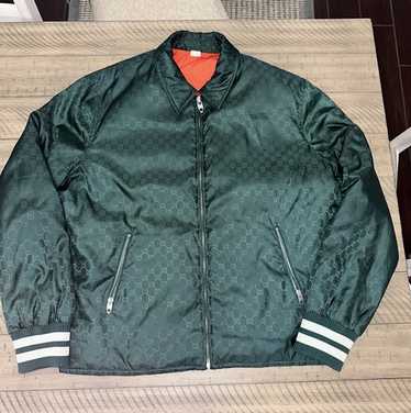 ジャケット・アウター GUCCI Reversible Nylon Bomber Jacket Reversible nylon canvas jacket in dark blue | GUCCI® US