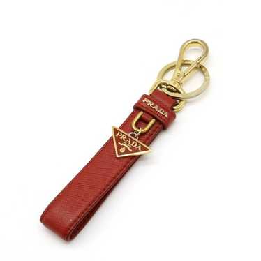 PRADA 赤 レザー キーホルダー PRADA - プラダ ロゴ キーリング レッド サフィアーノ 1PP067 美