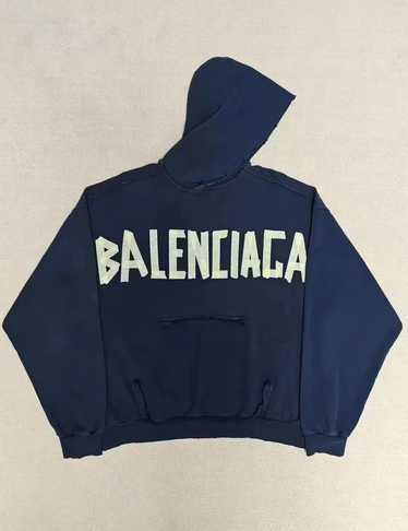 【24AW】BALENCIAGA Tape Type ロゴ コットン フーディ Balenciaga balenciaga tape type - Gem