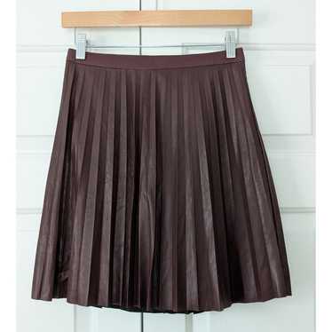 j crew factory pleated leather skirt