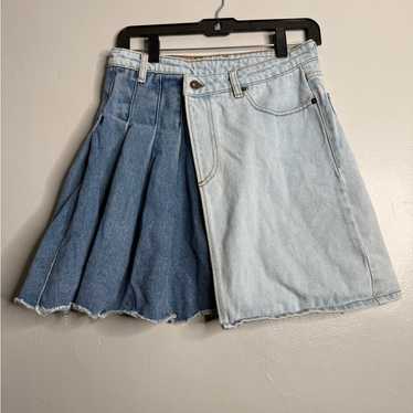 スカート Alexander Mcqueen Two-Tone Denim Skirt Alexander McQueen Two-tone black denim skirt | TheDoubleF