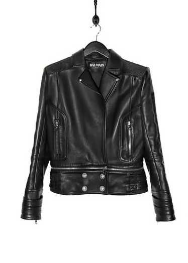 BALMAIN Leather Jacket ラムレザー Mサイズ Balmain lambskin leather - Gem