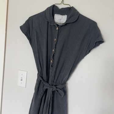 not PERFECT LINEN | BASIC LINEN T SHIRT (dark grey) | シャツ | レディース UK8/S not PERFECT LINEN | BASIC T SHIRT (charcoal) シャツ