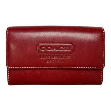 小物 OLD COACH Folding wallet leather red Vintage COACH Red Leather Wallet Silver Snap Buckle Bi-Fold