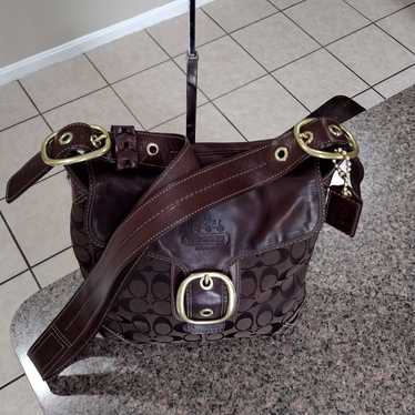 COACH Vintage Bleecker Large Signature Flap Luxury Shoulder