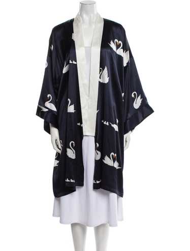【Olivia von Halle】シルクツイル プリント ローブ ベルト付き OLIVIA VON HALLE シルクツイル パジャマセット プリント入り