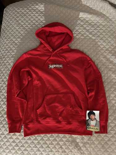 パーカー・フーディ FW16 SUPREME CHROME CLASSIC LOGO HOODED SWEATSHIRT RED Supreme Chrome Classic Logo Hooded Sweatshirt (FW16)