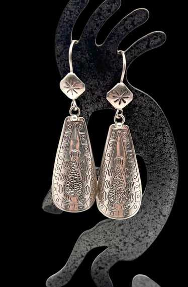 Silpada 'Triangle Edge' Natural Black Agate Stud Earrings in Sterling