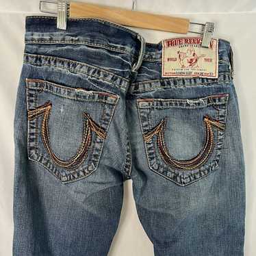 パンツ TRUE RELIGION RAINBOW BOBBY True Religion Rainbow Bobby Contrast Stitch Denim Jeans - 34