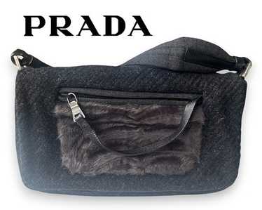 バッグ 1999 PRADA wool shoulder bag gray Prada wool crossbody - Gem