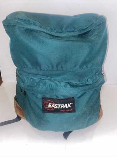 【USA製】Eastpak Backpack Suede Bottom Eastpak Backpack Made In USA Green Leather Suede Bottom