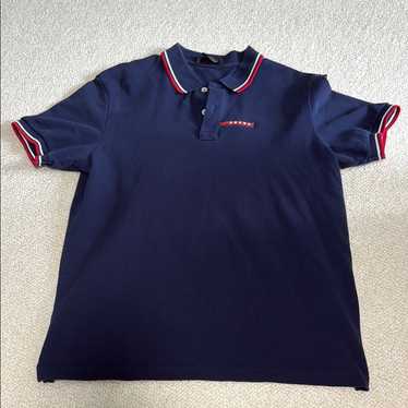 PRADA プラダ　スポーツ　ポロシャツ　ネイビー　トリコロール　XL PRADA プラダ スポーツ ポロシャツ ネイビー トリコロール XL