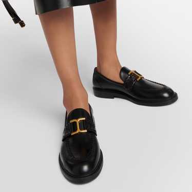 【関税込み】See by Chloe ブラック Chain Line ローファー See By Chloé Chain Line leather loafers See by Chloe