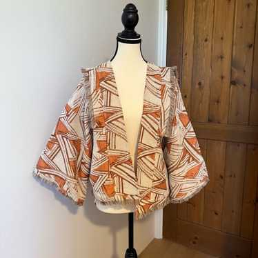Davi & Dani Quilted Geometric Jacket In Rust And … - image 1