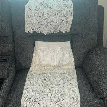 Elegant White Lace Skirt Set - image 1
