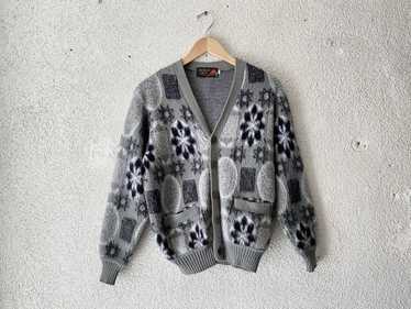 50s〜60s vintage mohair cardigan Vintage 50s 60s Campus Mohair Cardigan Sweater Checkered