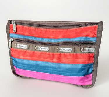 ■LeSportsac■COSMETIC CLUTCH フリル Shiny Black Cosmetic Clutch | LeSportsac