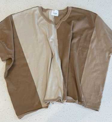 Andree By Unit Color Block Mocha Beige Boho Sweat… - image 1