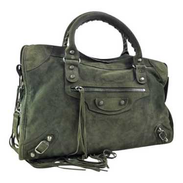 美品　BALENCIAGA The City 115748 2way Bag Balenciaga City 115748 gray Leather 2Way Shoulder Tote