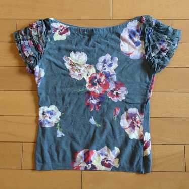 ANNA MOLINARI ノースリーブトップ 黒 花柄刺繍