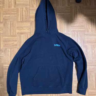 美品　supreme digi hooded sweatshirt M Navy Supreme Collegiate Applique Zip Up Hooded Sweatshirt Navy