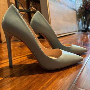 【K】PRADA Leather Low Heels Prada blue leather heels - Gem