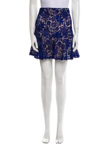 Alice + Olivia Skirt Blue & White Lace Pattern - image 1