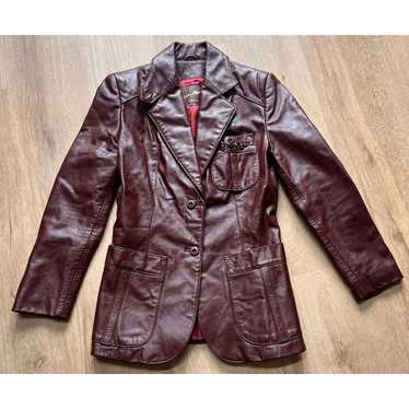【美品/希少】AIGNER ヴィンテージ A-1レザージャケット 裏地チェック柄 FR22WJ-8 レディース バイカラーレザージャケット - DEGNER