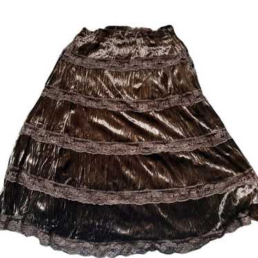 [Margesherwood ] / ☆ LACE TRACK MIDI SKIRT / brown BOTTOM - MARGESHERWOOD