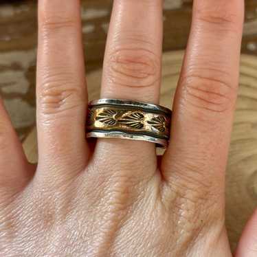 Native American Navajo Darin Bill Sterling Silver and Gold
