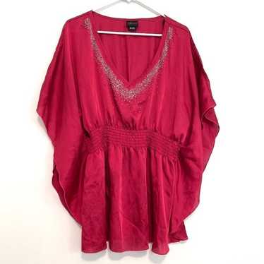 OLD TAG TORRID Plus Size Raspberry Red Beaded Seq… - image 1