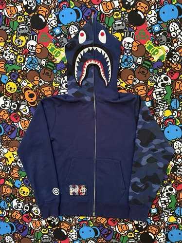 ジャケット・ブルゾン APE  COLOR CAMO HOODIE JACKET 140 BLUE 1524199_00.png.png