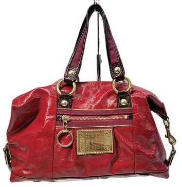 COACH Poppy レッド バッグ Coach Poppy Red Leather Shoulder Bag Gold Hardware Gold