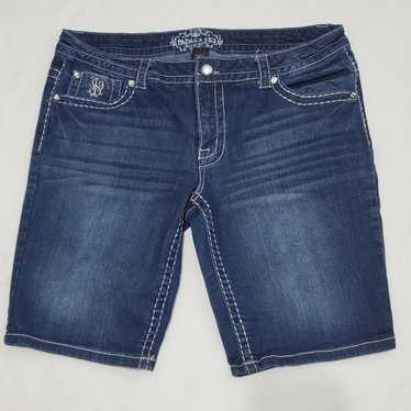 Paisley denim shorts - Gem