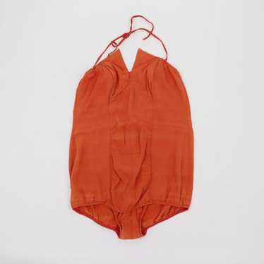 Vintage 40s Orange One-Piece Swimsuit - Rugby Swi… - image 1