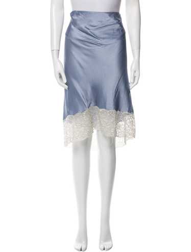LPA Skirt Blue & White Lace Trim Embellishment - image 1