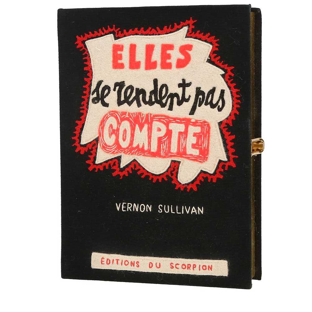 Olympia Le-Tan Elles se rendent pas compte Elles se rendent pas compte pouch in black, white and red canvas Collector Square Ref: 42 13 21