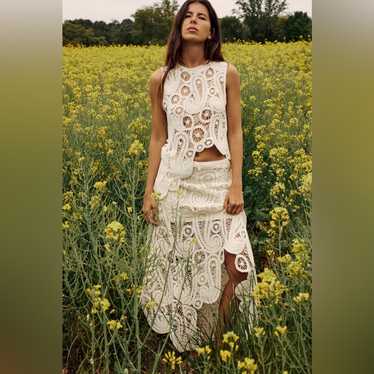 Zara White Lace Skirt - image 1