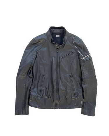 Mens leather jacket, bleu - Gem