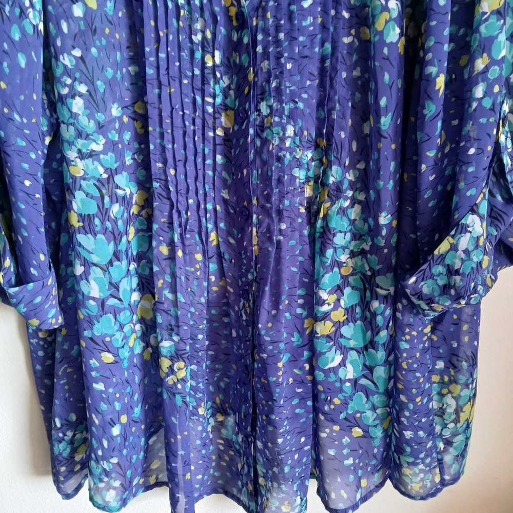 Apt. 9 Blouse Size 3X Sheer Button Front...m2....… - image 2