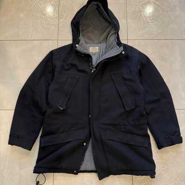 Vintage Armani Jeans Denim Jacket Coat Quilt Lined Parka