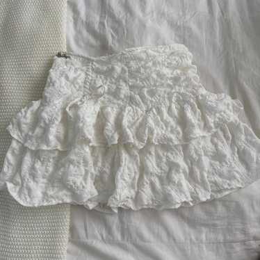 Women's Skirt - White - S – White lace ruffle min… - image 1