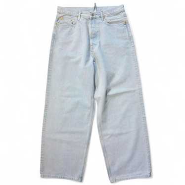 パンツ weekday astro loose buggy jeans 27/32 astro loose baggy leg jeans - Mine Blue - Medium Blue