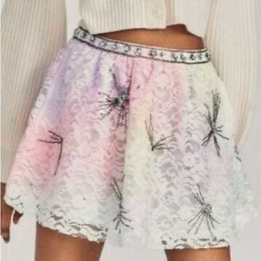 Elegant Pink And White Lace Skirt - image 1