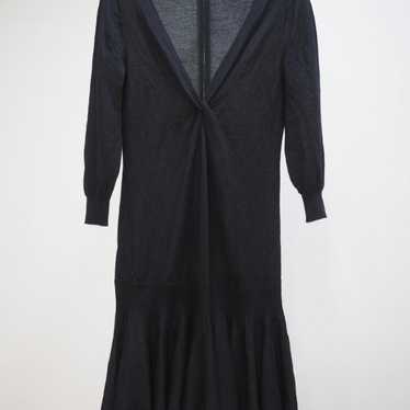 alexander mcqueen ribbed knit dress ニット ワンピース 黒 Alexander McQueen Asymmetric Eyelet Embellished Ribbed