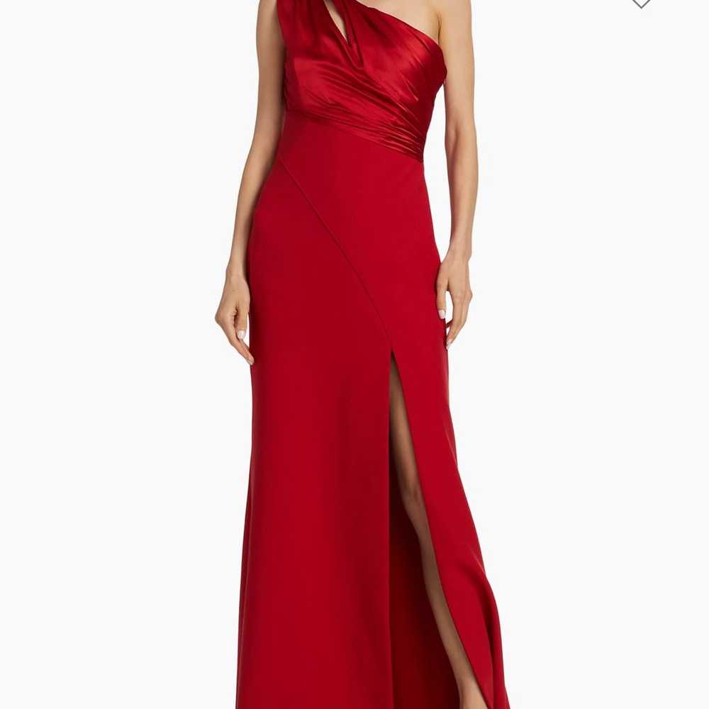 $695 Cinq à Sept Delphine One-Shoulder Satin Gown size 8