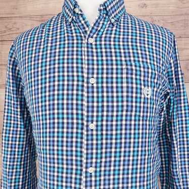 CHAPS PERFORMANCE BLUE GINGHAM CHECK BUTTON DOWN … - image 1