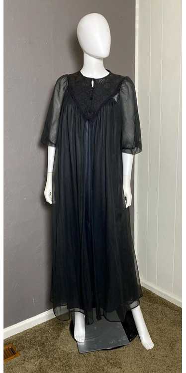 Vintage black chiffon robe - Gem